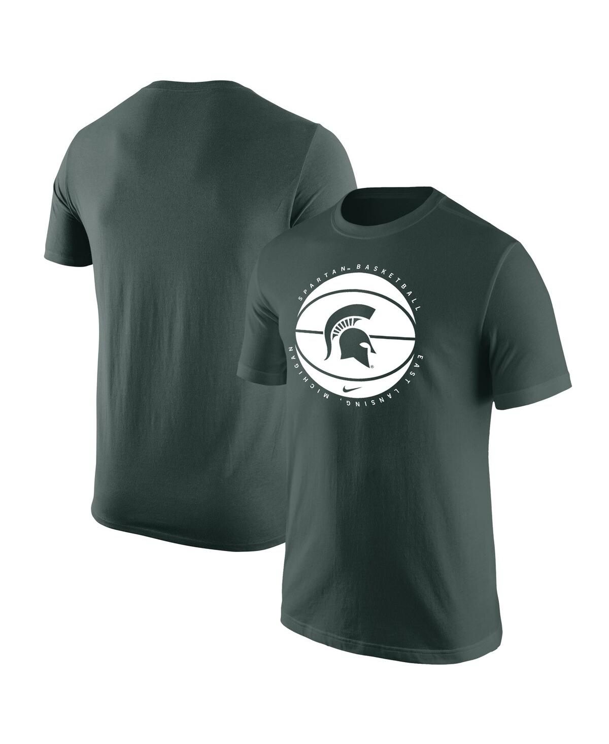 Shop Nike Men's  Green Michigan State Spartans Basketball Logo T-shirt