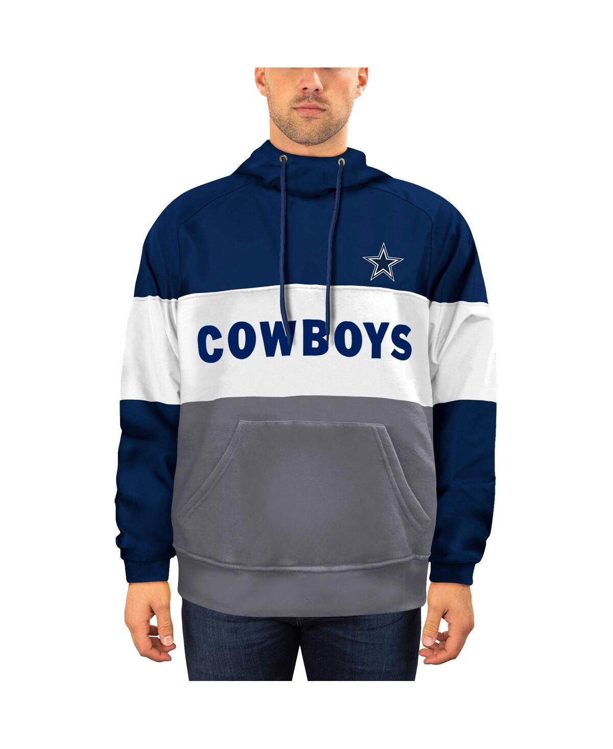 New Era Men's  Navy And Gray Dallas Cowboys Big And Tall Fleece Star Team Pullover Hoodie In Navy,gray