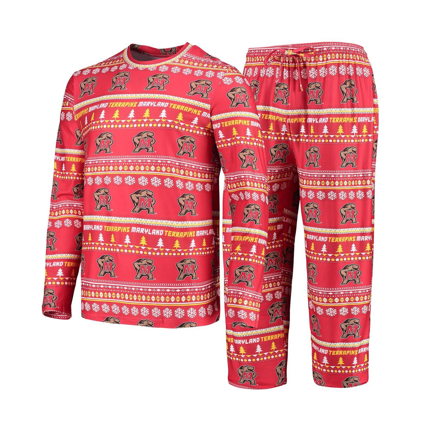 Мужская пижама Concepts Sport Maryland Terrapins Ugly Sweater, Red — фото 4