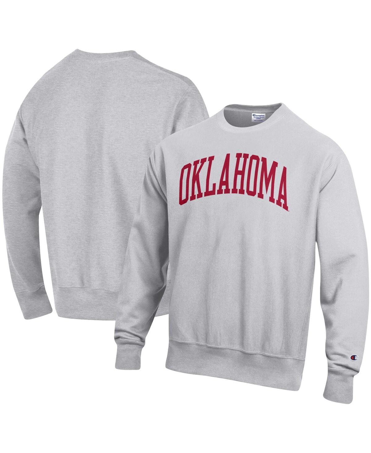 Champion Men's  Heathered Gray Oklahoma Sooners Arch Reverse Weave Pullover Sweatshirt