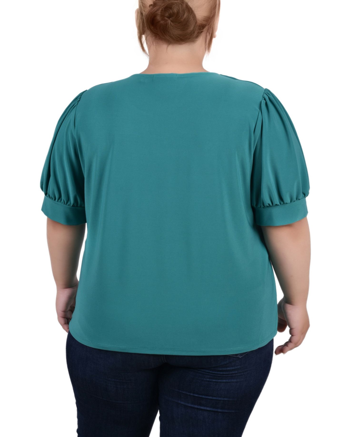 Petite Short Sleeve Balloon Sleeve Top