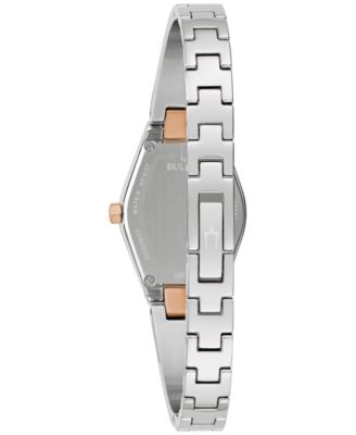 Women's Modern Gemini Diamond Accent Stainless Steel Bangle Bracelet Watch 23mm