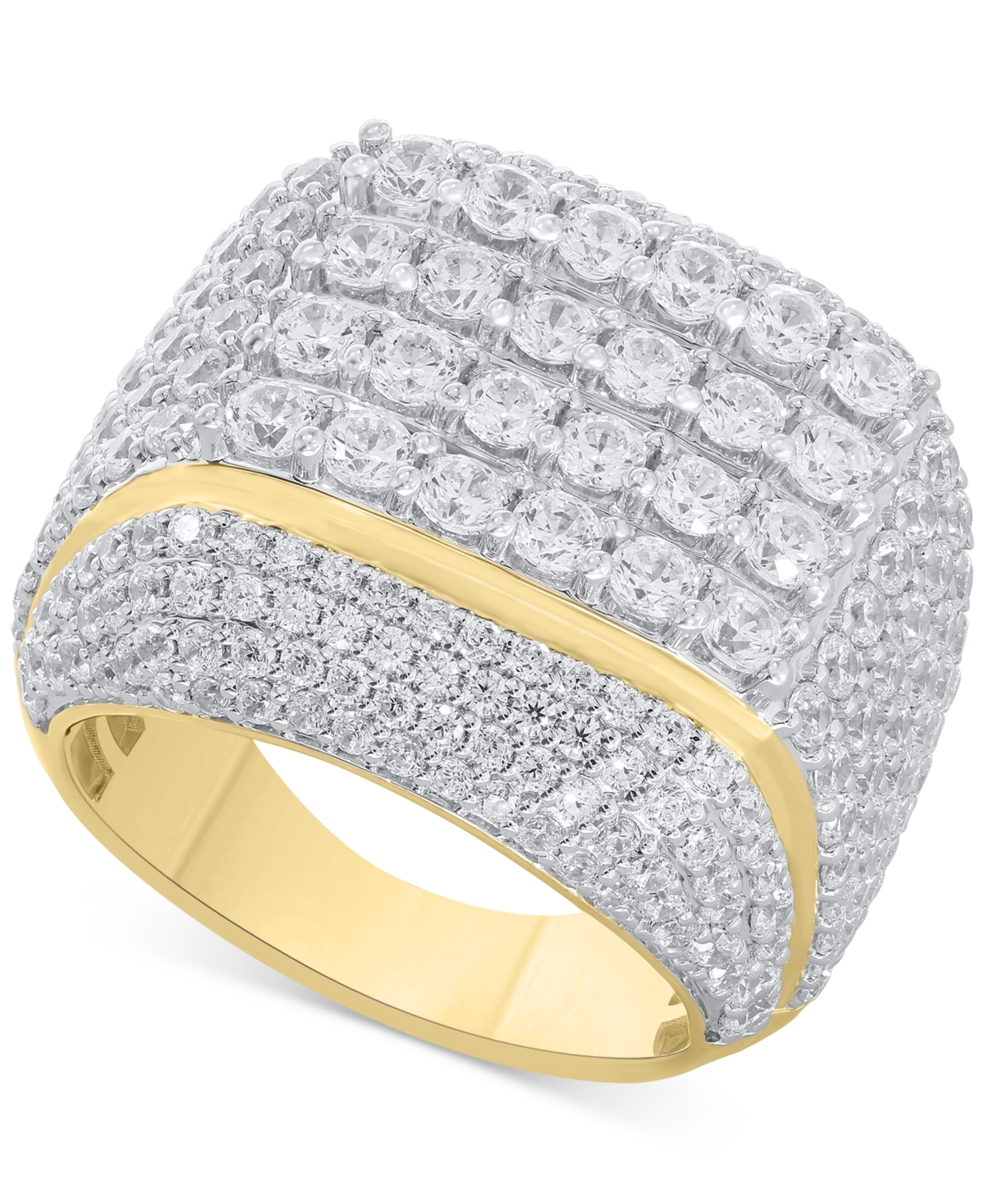 Men's Diamond Multirow Cluster Ring (6 ct. t.w.) in 10k Gold