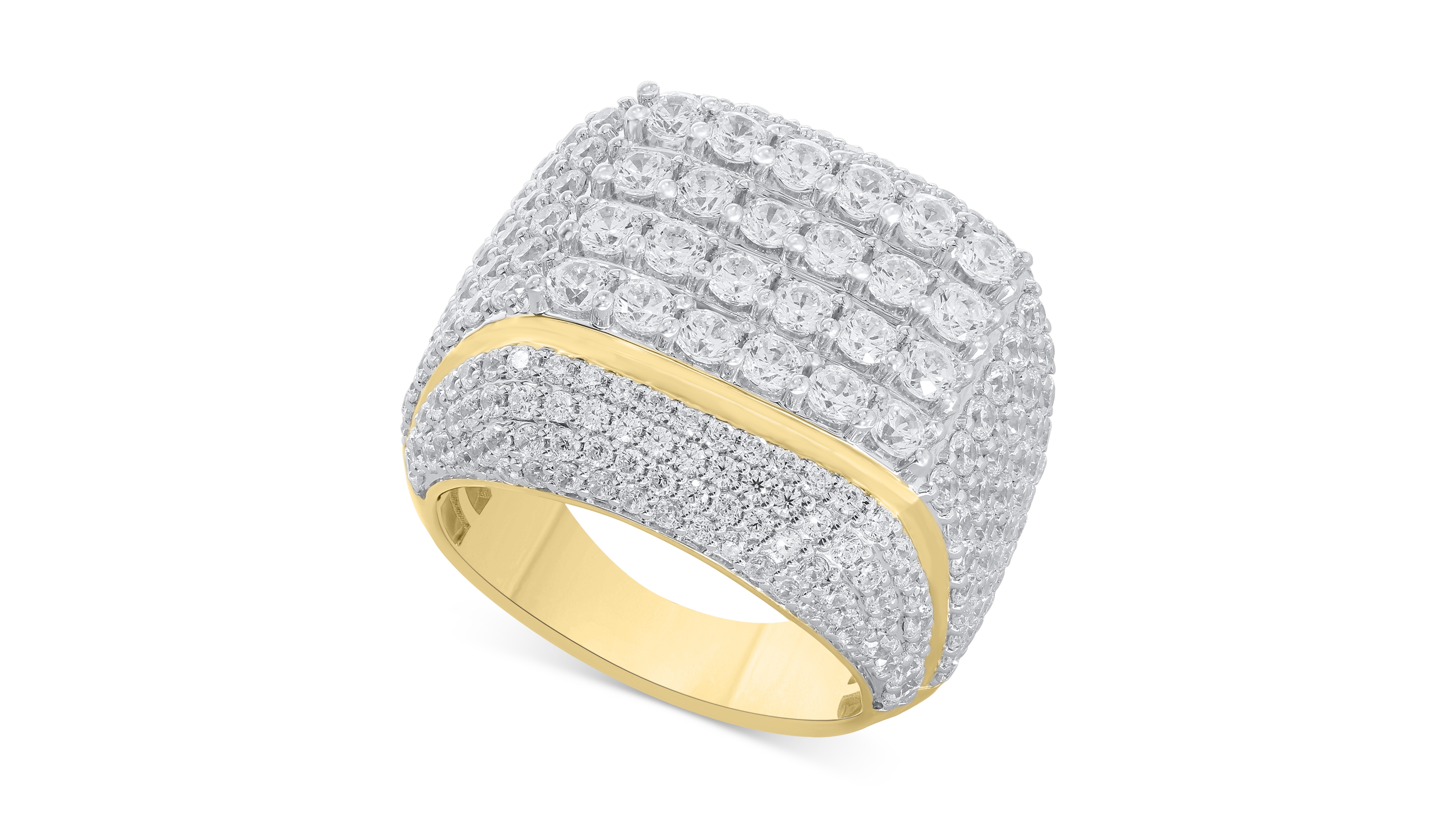 Men's Diamond Multirow Cluster Ring (6 ct. t.w.) in 10k Gold