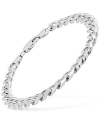 Men's Curb Chain Bracelet in Sterling Silver 
