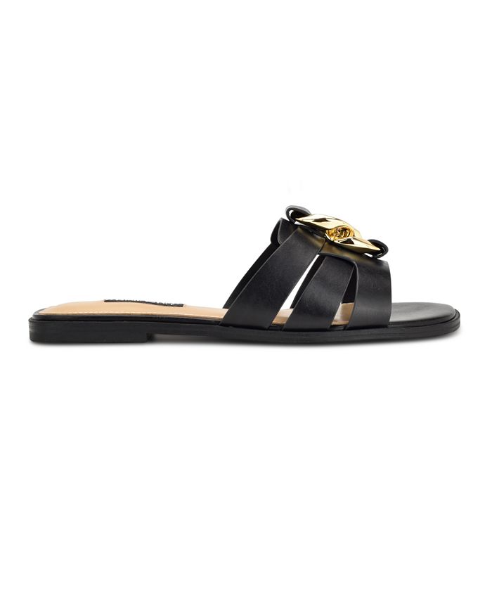 Nine West Women's Ganlee Square Toe Slip-on Flat Sandals - Macy's