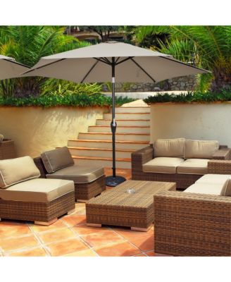 10Ft Outdoor Market Patio Table Umbrella Push Button Tilt Crank Lift