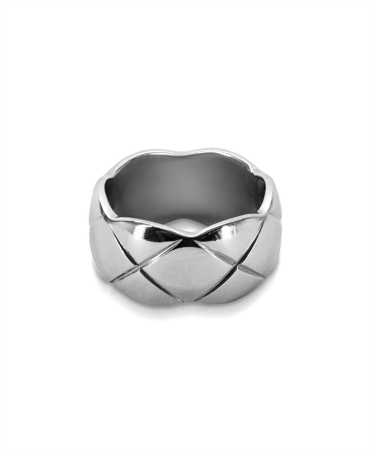 Nneoma 1/2" Ring in White Gold- Plated Brass - Silver