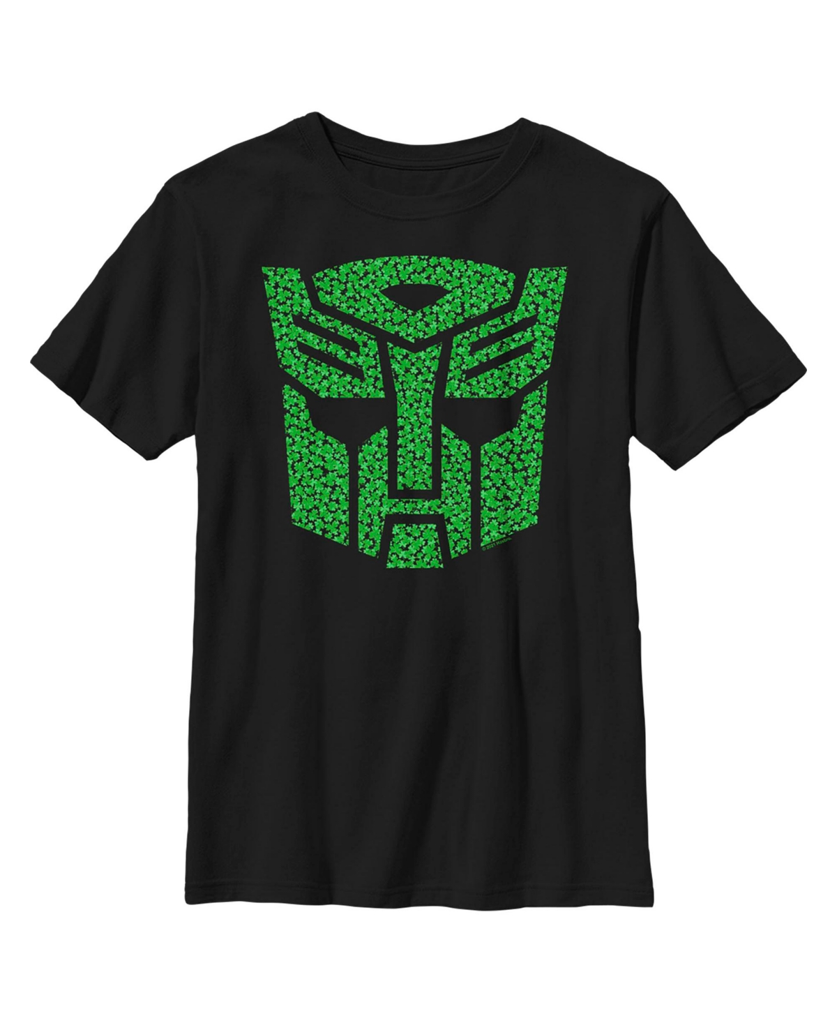 Hasbro Kids' Boy's Transformers St. Patrick's Day Cloverfield Autobot Logo Child T-shirt In Black