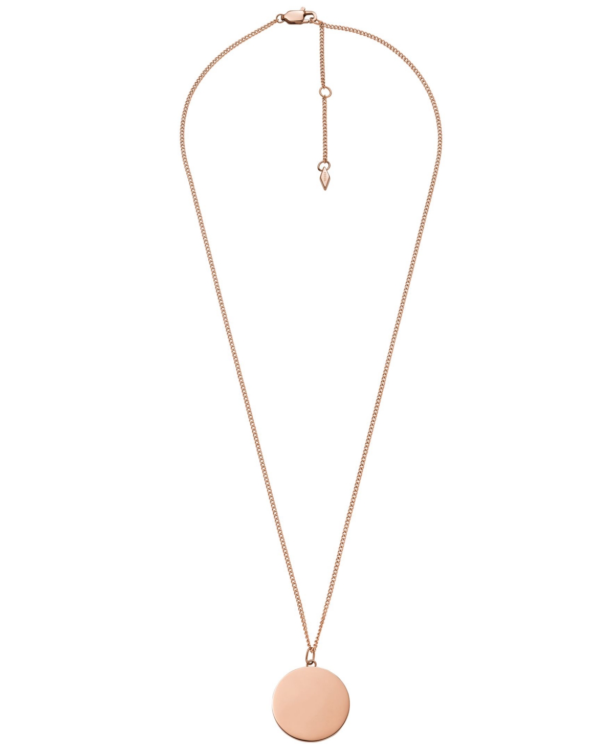 Fossil Drew Pendant Necklace In Rose Gold