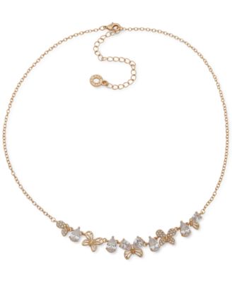 Anne Klein - Gold-Tone Crystal Butterfly Collar Necklace, 16" + 3" extender