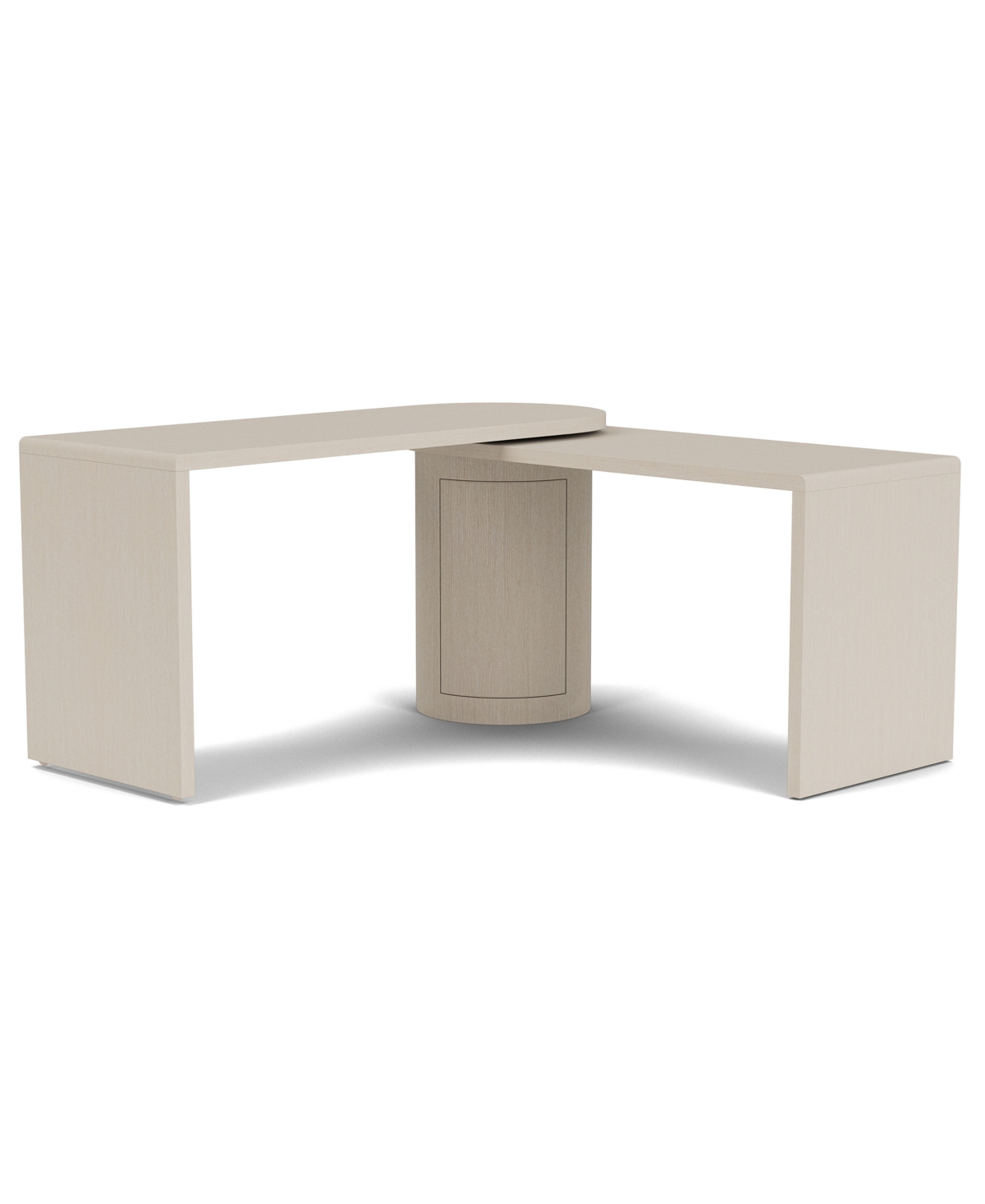 Furniture Maren 83" Wood 360 Degrees Swivel Desk In White Sand