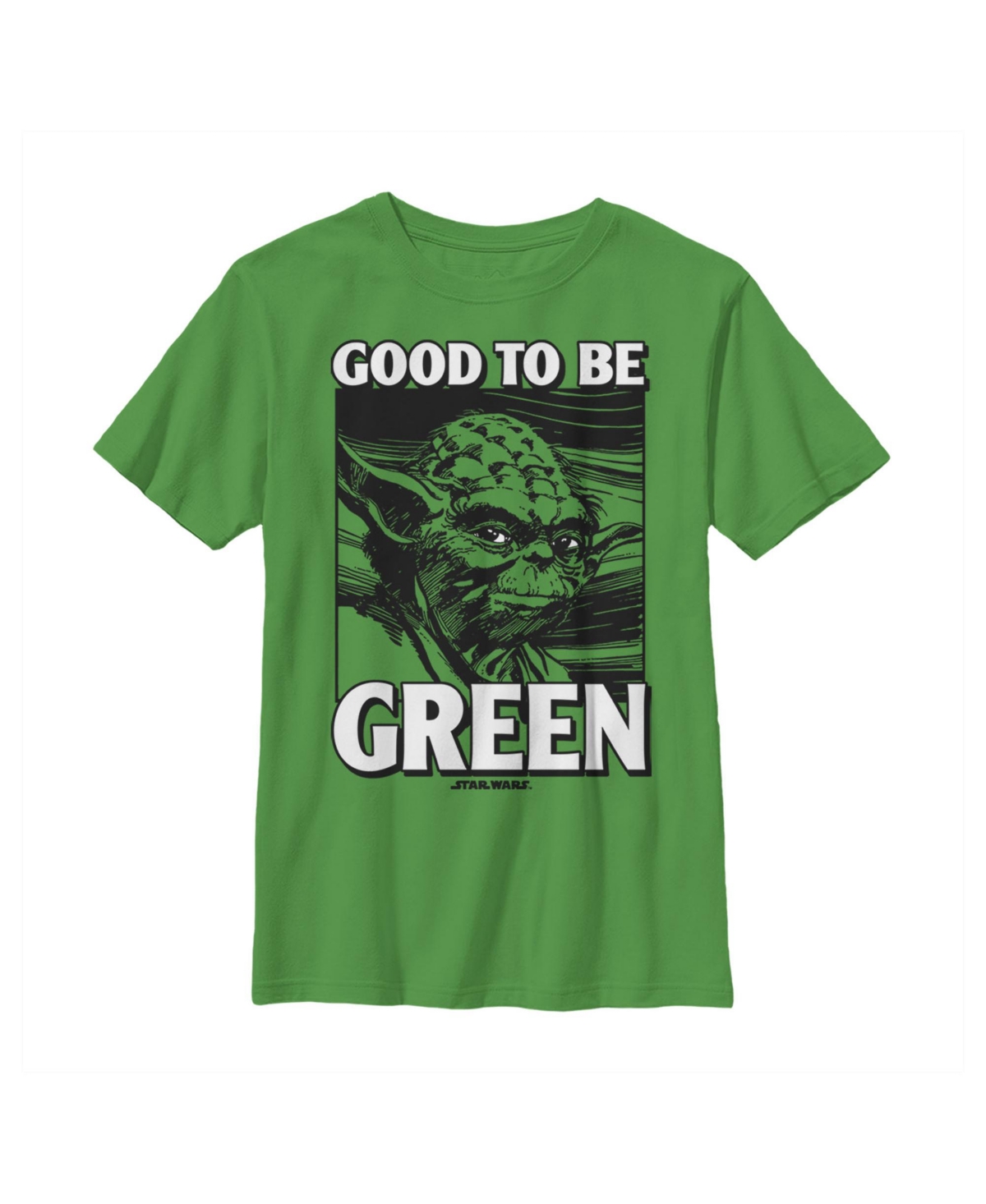 Disney Lucasfilm Kids' Boy's Star Wars St. Patrick's Day Yoda Good To Be Child T-shirt In Kelly Green