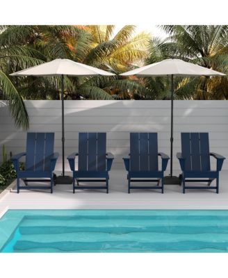 Modern Outdoor Folding Adirondack Chair (Set of 4)