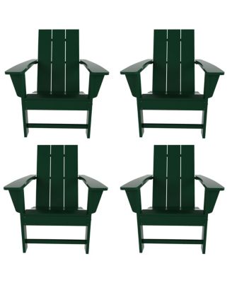 Modern Outdoor Folding Adirondack Chair (Set of 4)