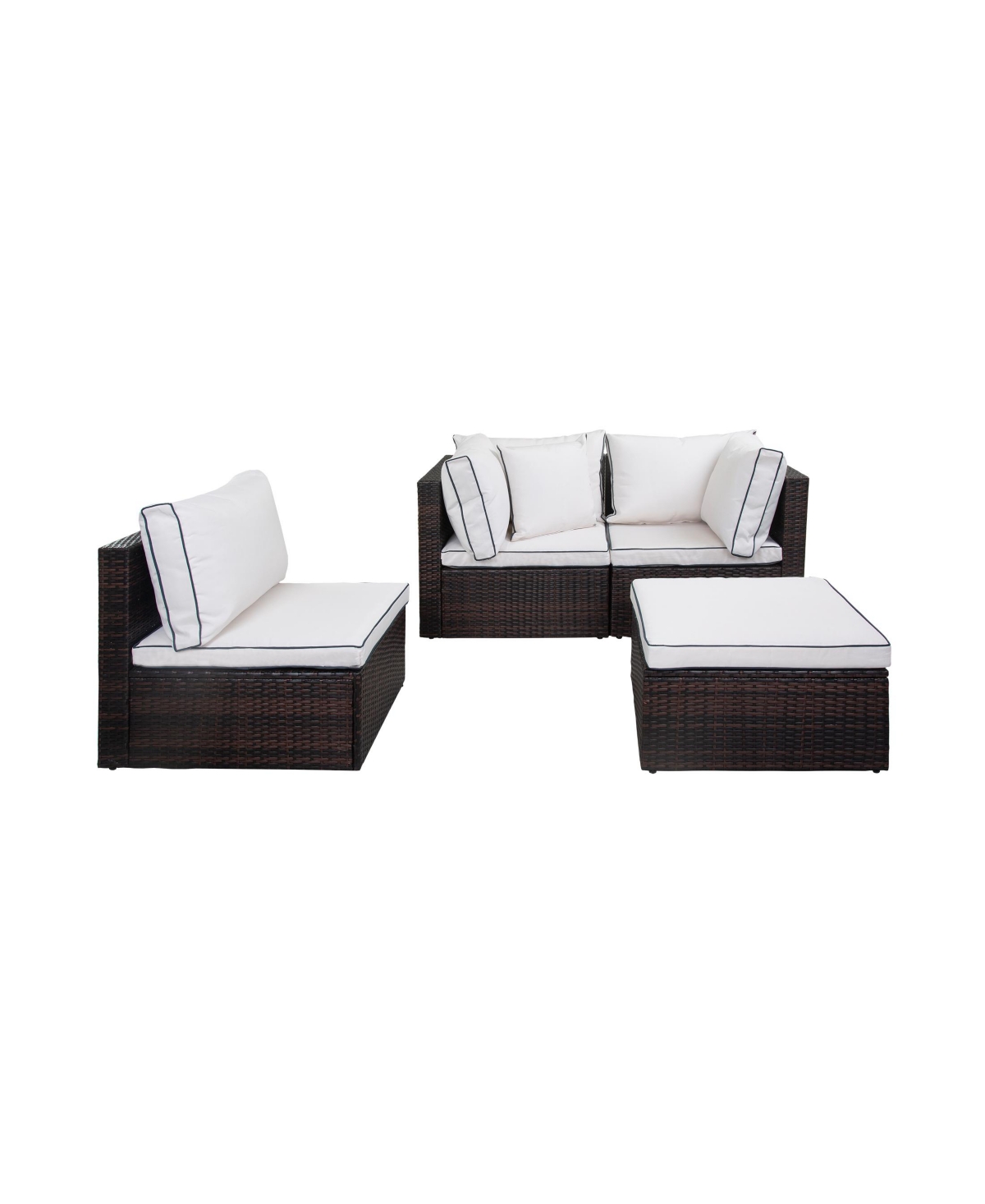 WestinTrends 4-Piece Outdoor Patio Sofa Sectional Set with Ottoman