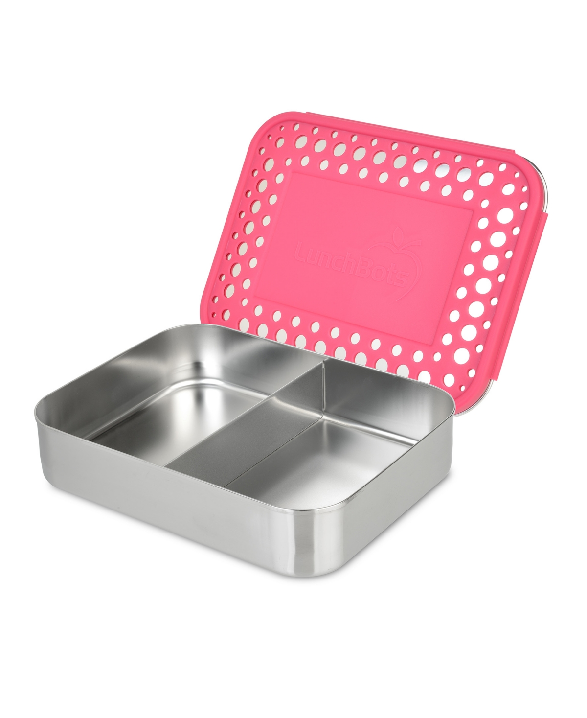 Lunchbots Stainless Steel Bento Lunch Box 2 Sections In Pink Dots