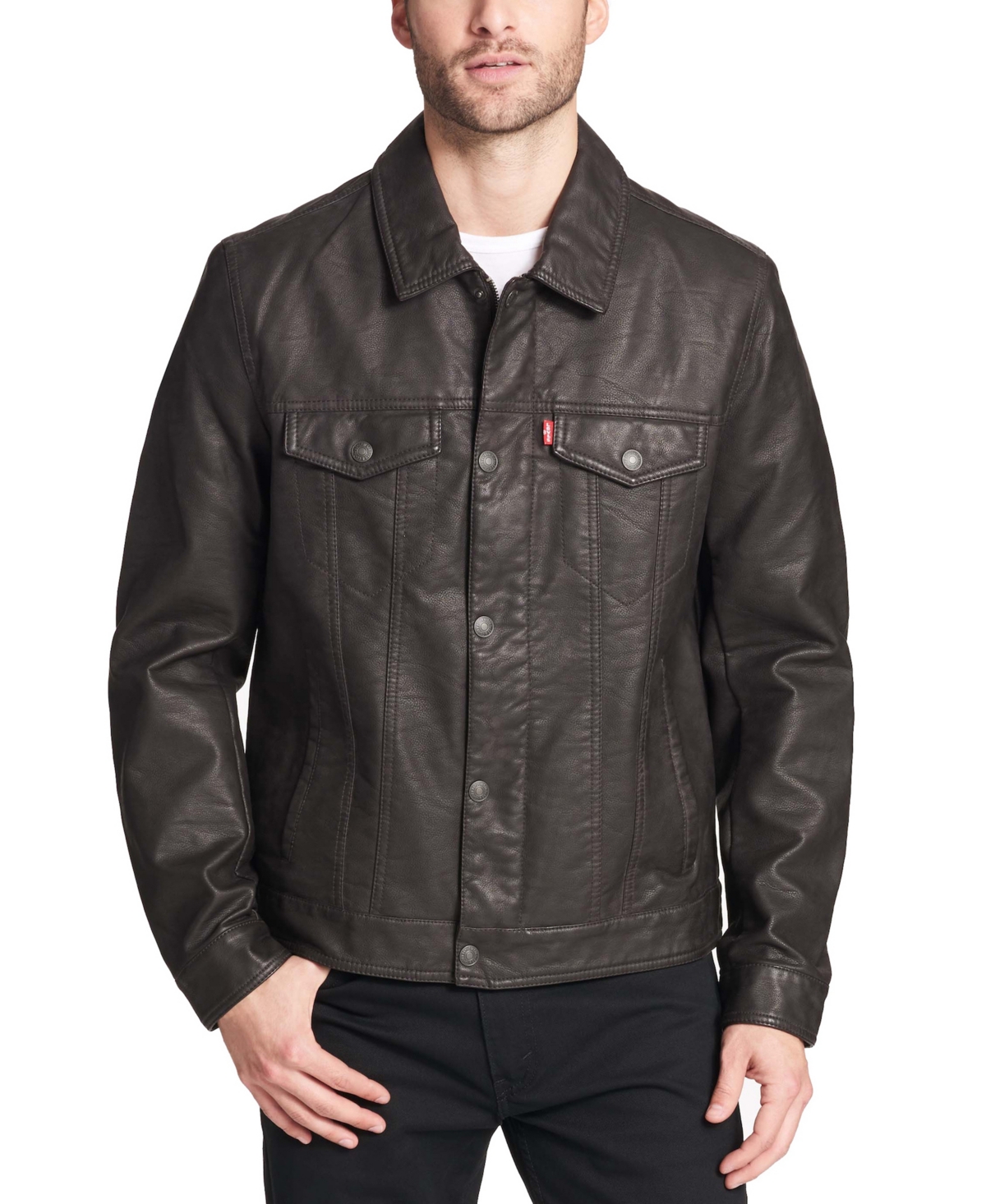 Levi's Men's Faux Leather Trucker Jacket | Smart Closet