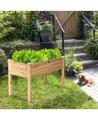 Wooden Raised Vegetable Garden Bed Elevated Grow Vegetable Planter
