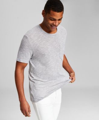 And Now This - Men's Ribbed Pocket Knit Short-Sleeve Shirt