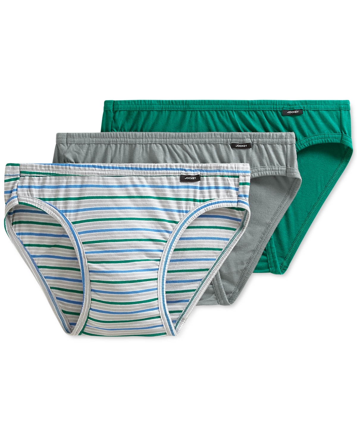 Jockey Men's Underwear, Elance Bikini 3-pack In Collegiate Green