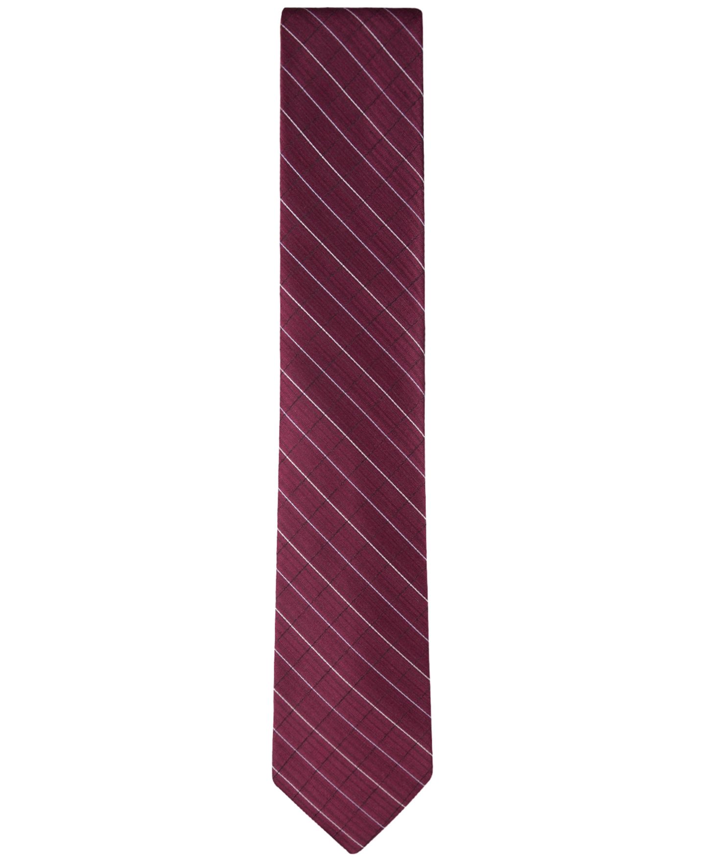 Мужской галстук Calvin Klein Etched Windowpane Tie, цвет: Бордовый — фото 2