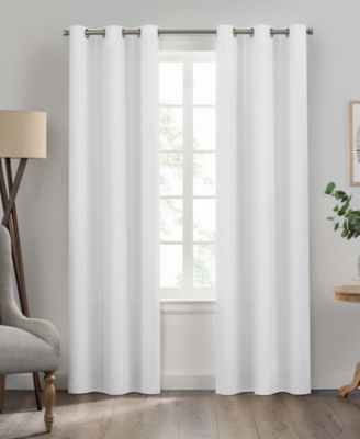 Eclipse Kendall Grommet Solid Textured Thermaback Blackout Curtain Panel Collection In Charcoal