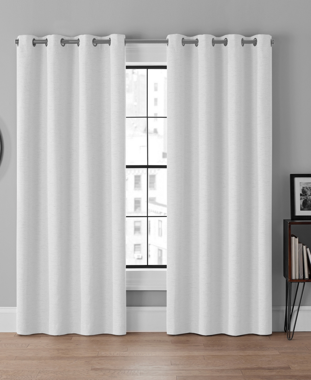 Eclipse Lawson Arm Hammer Odor Neutralizing Blackout Grommet Curtain Panel, 95" X 50" In White