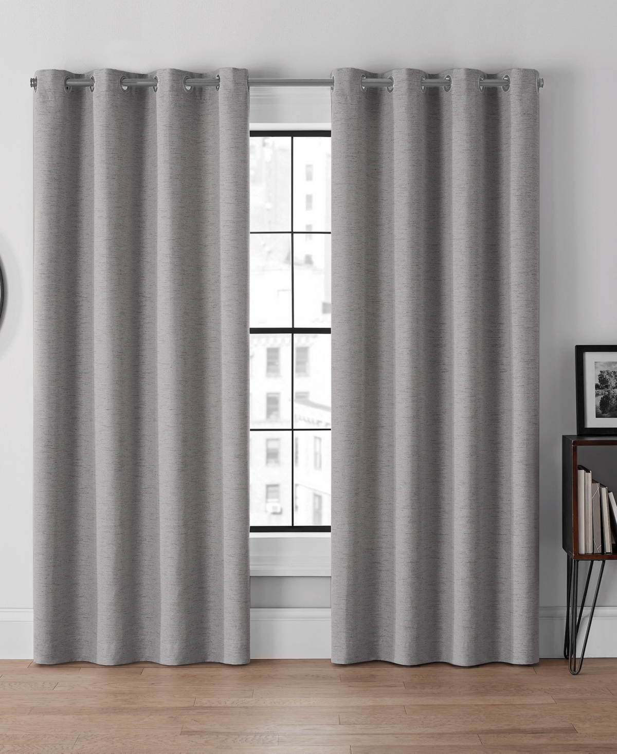 Eclipse Lawson Arm Hammer Odor Neutralizing Blackout Grommet Curtain Panel, 95" X 50" In Gray