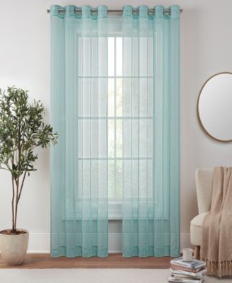 Eclipse Emina Crushed Sheer Voile Curtain Panel – Rod Pocket, 52" X 84", Ivory, Light Filtering & Elegant For Living Room Or Bedroom