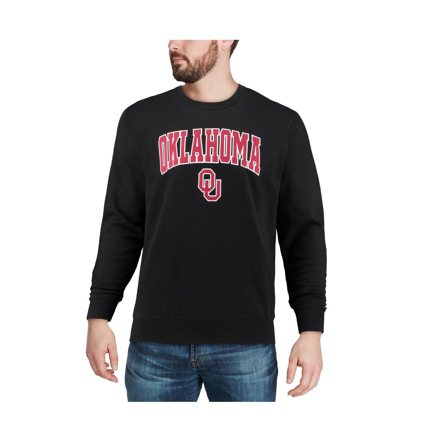 Мужская толстовка Colosseum Oklahoma Sooners Arch & Logo Crew Neck, цвет: Чёрный — фото 4