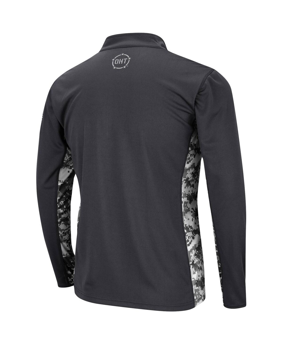 Colosseum Charcoal Michigan State Spartans Oht Military Appreciation Digi Camo Quarter-zip Jacket In Charcoal