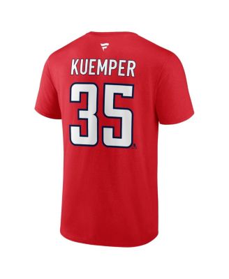 Men's Darcy Kuemper Red Washington Capitals Authentic Stack Name and Number T-shirt