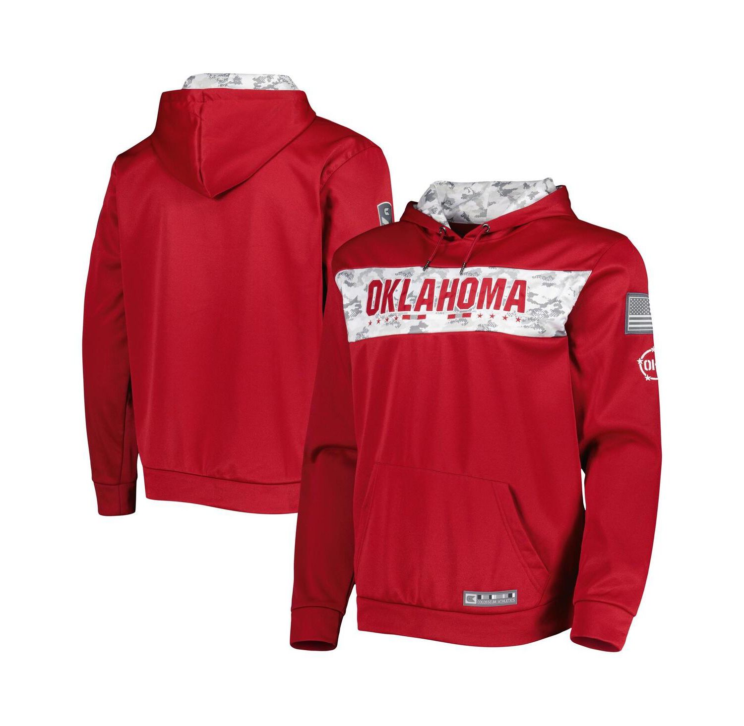 Men's Crimson Oklahoma Sooners OHT Military-Inspired Appreciation Team Color Pullover Hoodie