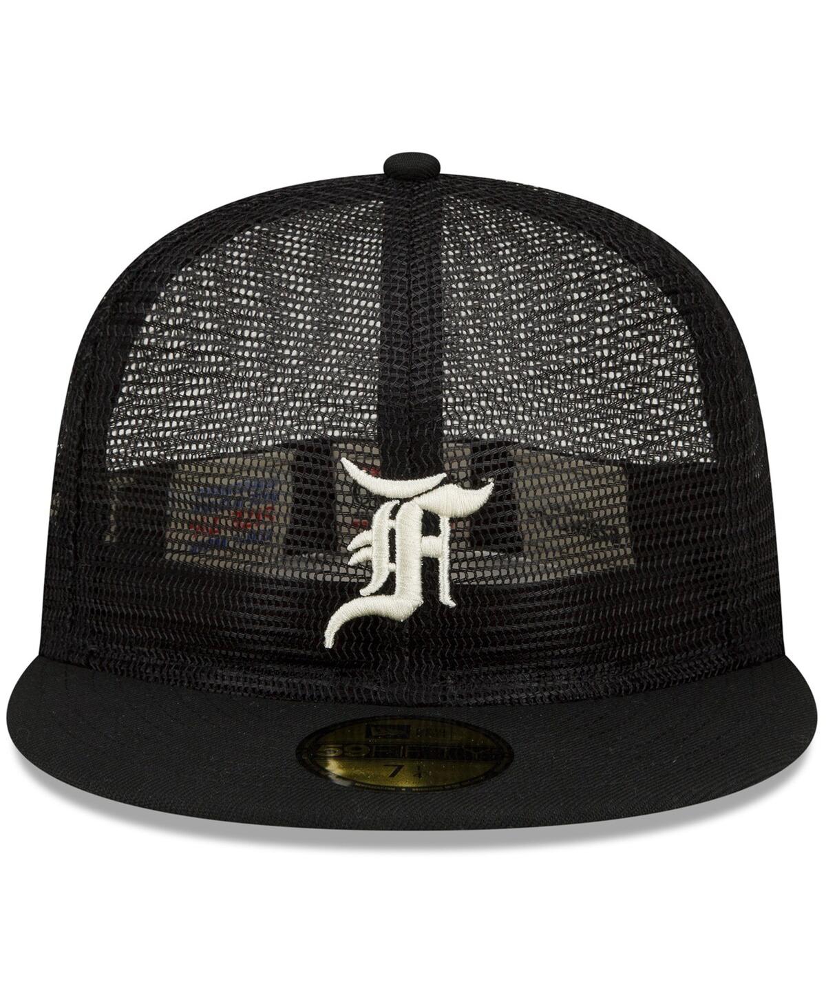 Shop New Era Men's  X Fear Of God Black Mesh 59fifty Fitted Hat