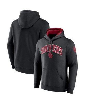 Men's Black Oklahoma Sooners Arch and Logo Tackle Twill Pullover Hoodie