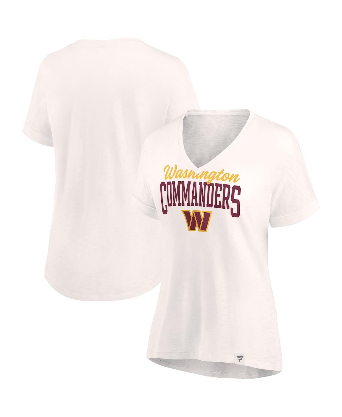 Fanatics Women's  Oatmeal Washington Commanders Motivating Force V-neck T-shirt
