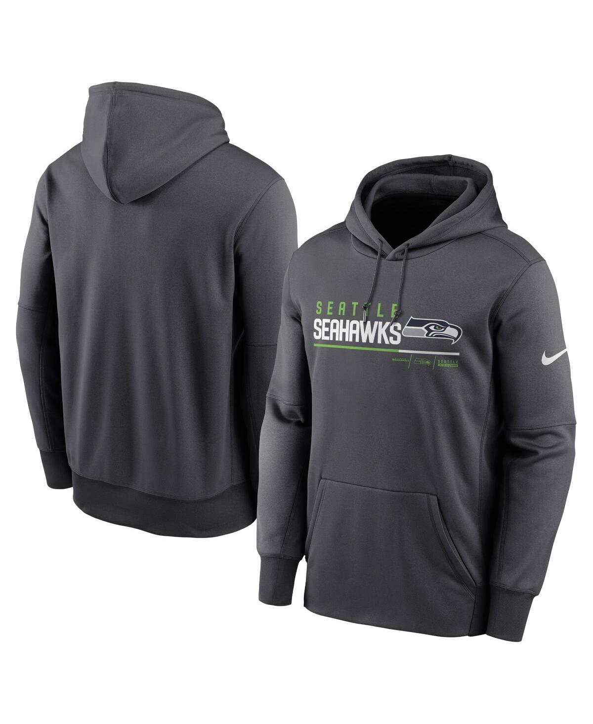 Shop Nike Men's  Anthracite Seattle Seahawks Prime Logo Name Split Pullover Hoodie