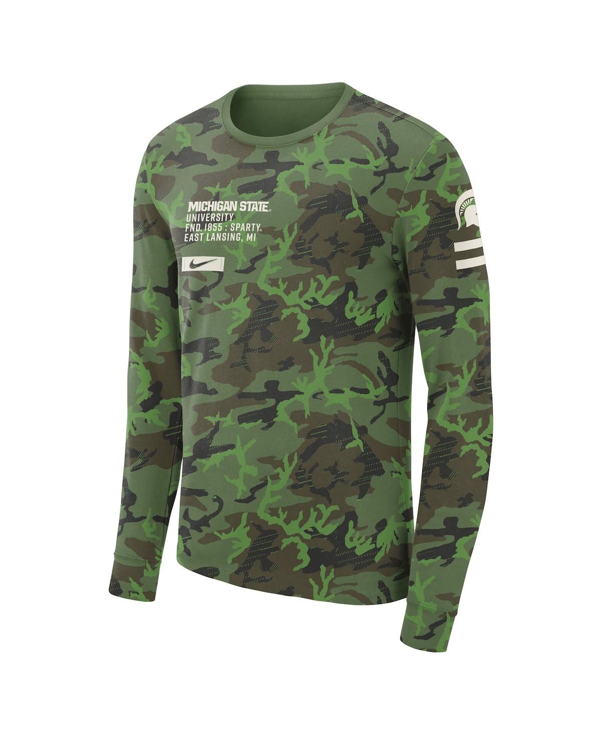 Men's NikeMichigan State Spartans Military-Inspired Long Sleeve T-shirt - Camo