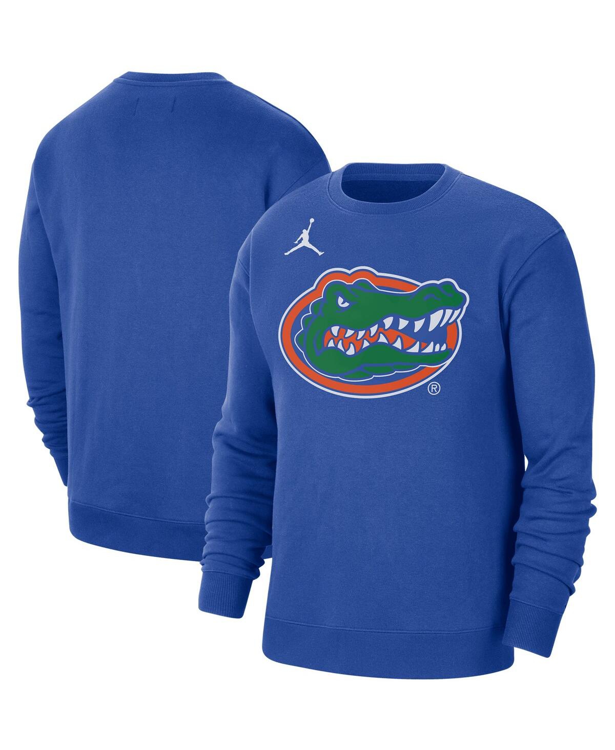 Shop Jordan Men's  Royal Florida Gators Wordmark Pullover Sweatshirt