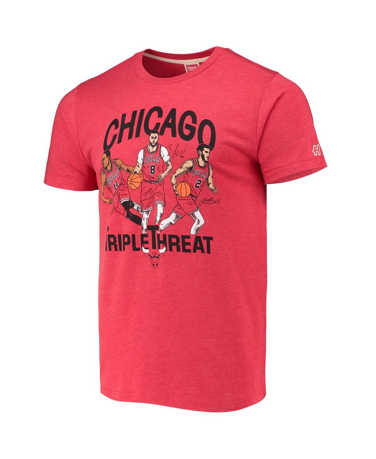 Chicago Bulls Logo T-Shirt from Homage. | Grey | Vintage Apparel from Homage.