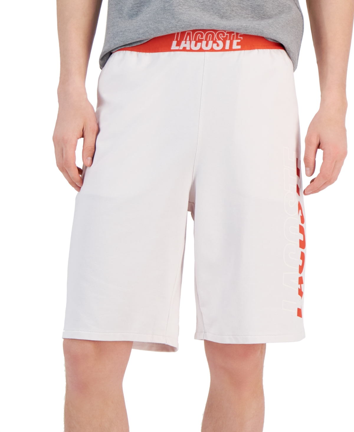LACOSTE MEN'S STRAIGHT-FIT CONTRAST LOGO-PRINT FLANNEL PAJAMA SHORTS