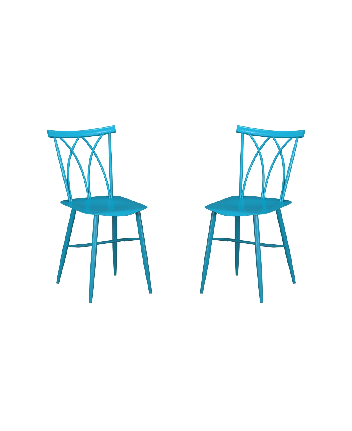 Lifestyle Solutions 15.7" 2 Piece Iron Lea Chair Set In Aqua Blue