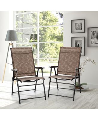2PCS Outdoor Patio Folding Chair Camping Portable Lawn Garden