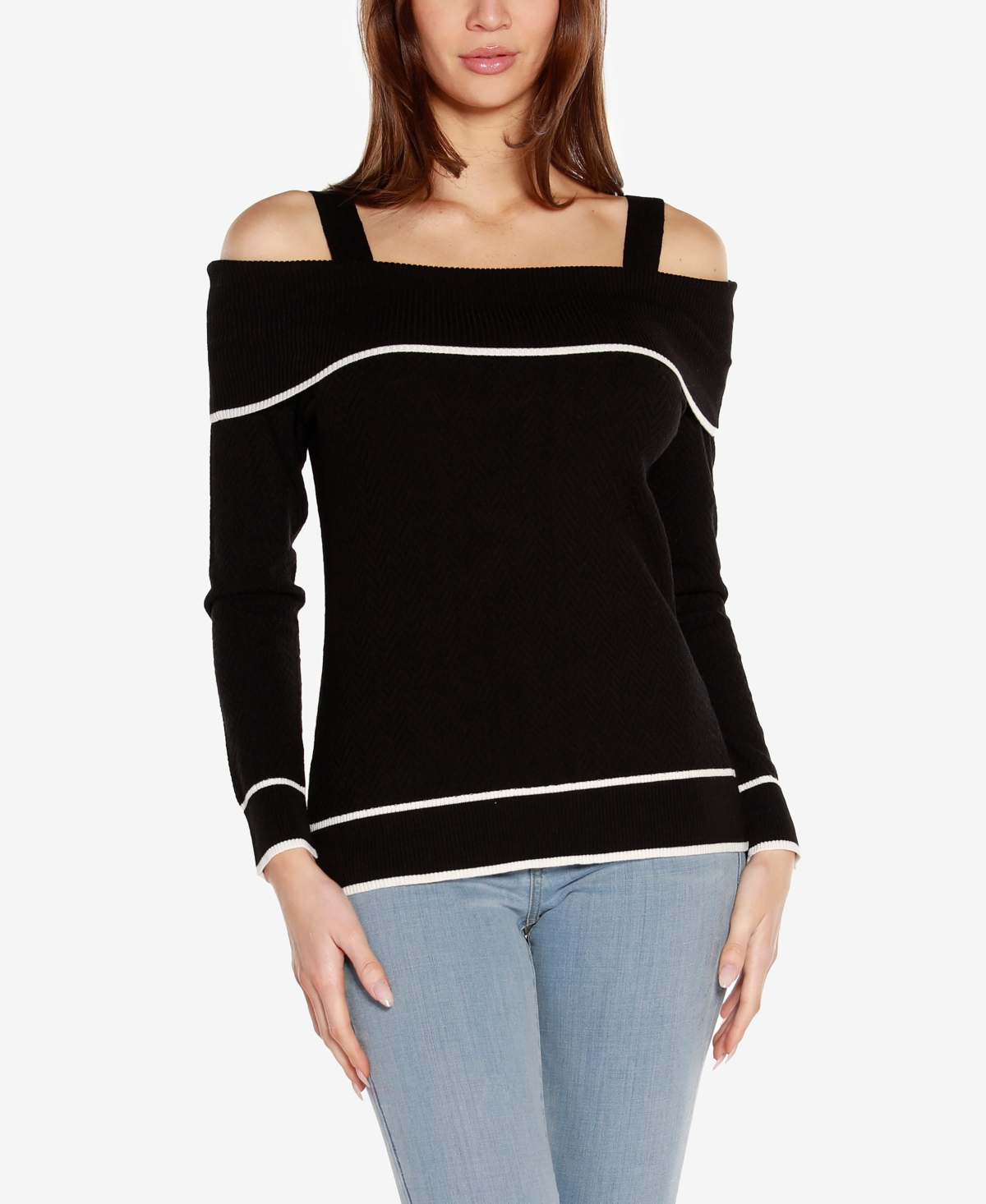 Belldini Women's Black Label Off The Shoulder Sweater
