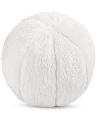 Home Design - Pom Pom White 10" Round Decorative Pillow, Created for Macy's