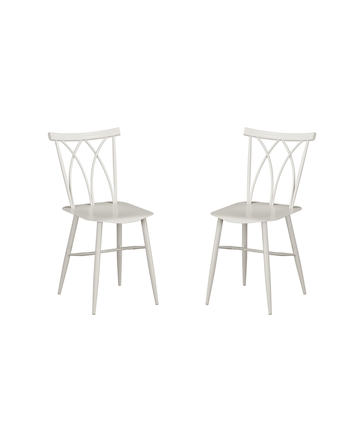 Lifestyle Solutions 15.7" 2 Piece Iron Lea Chair Set In White