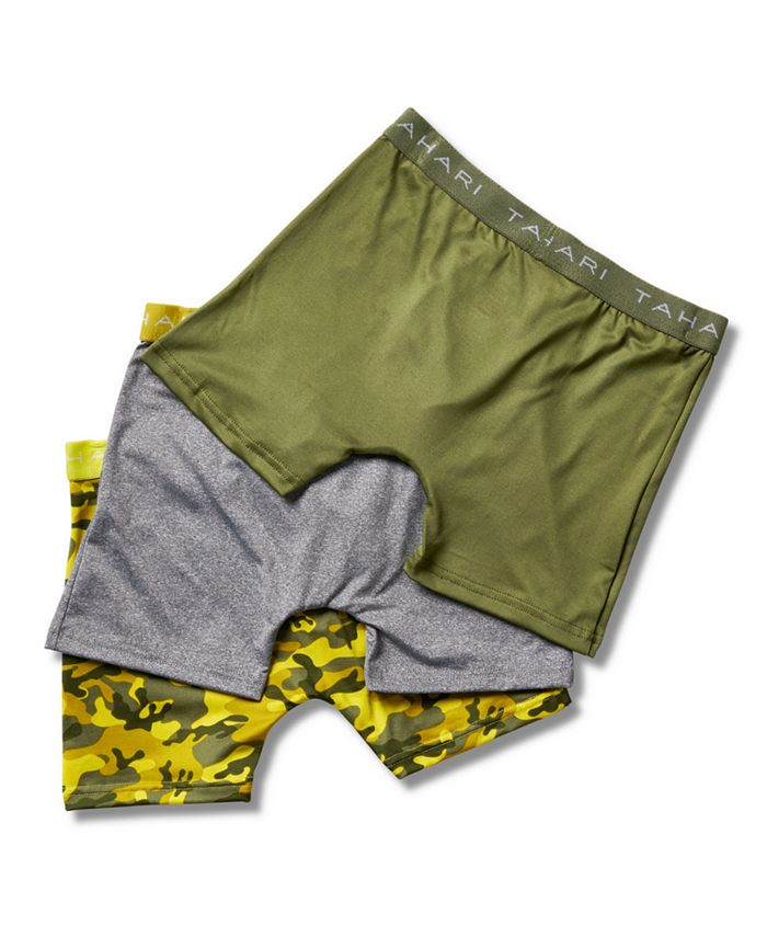 Tahari Big Boys 3Pack Printed and Solid Boxer Briefs with Logo