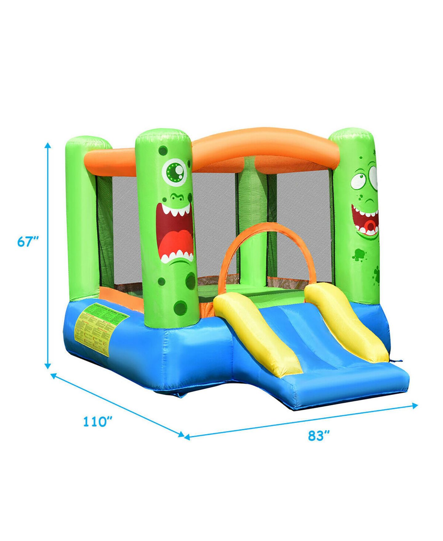 Детские игрушки Costway Jumper Castle Inflatable Bounce House with Slide & Basketball Hoop, 110"L x 83"W x 67"H, Ages 3+ — фото 2