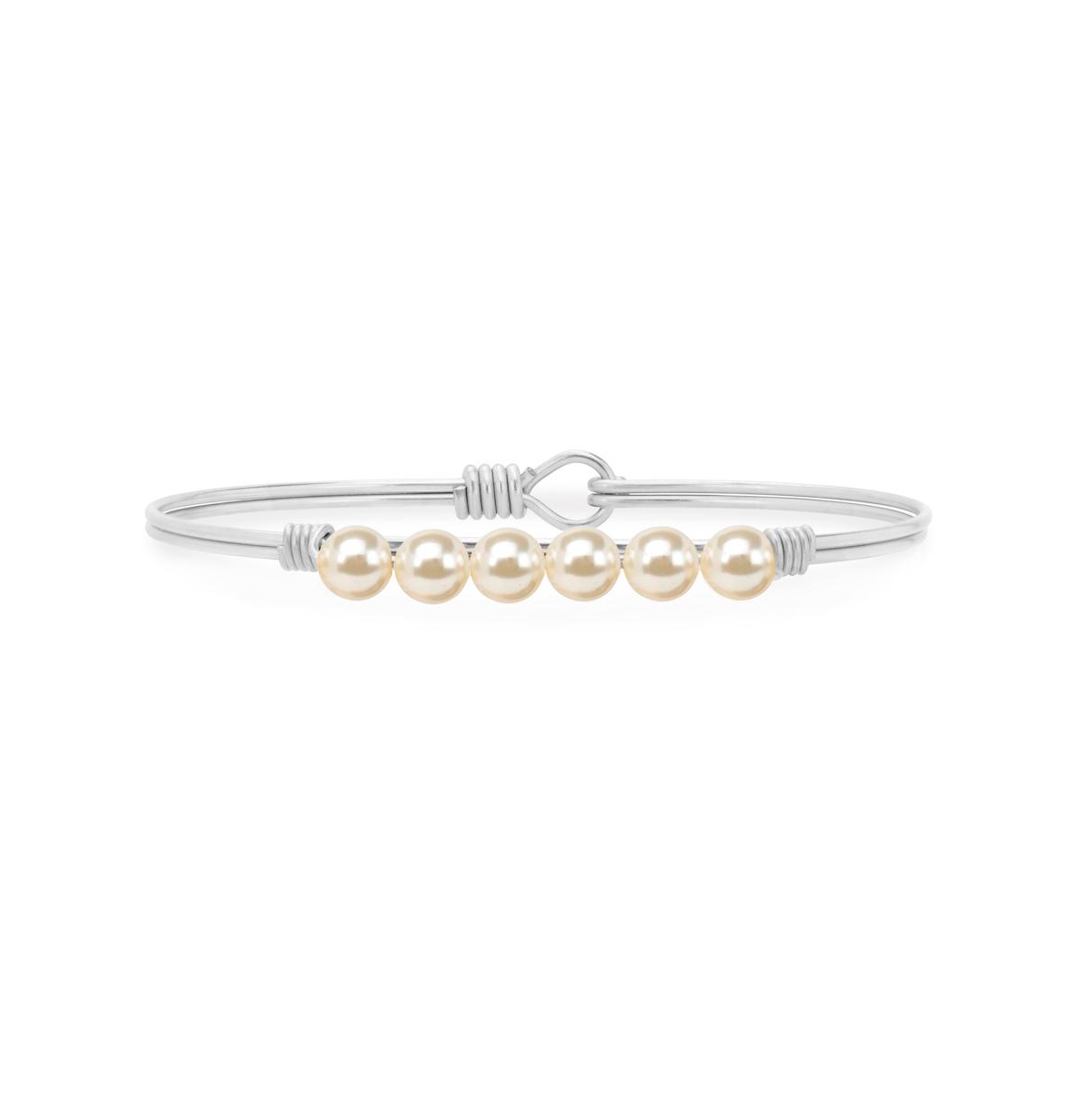 Luca + Danni Crystal Pearl Bangle Women's Bracelet in Classic White